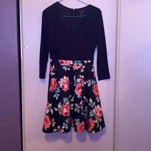 Dark blue V cut dress